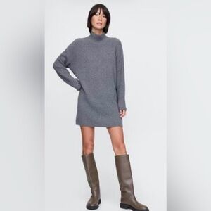 Gap Cashsoft Ribbed Turtleneck Sweater Cozy WinterMini Dress NWT L Career Office